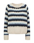 FreeQuent Nezzy Women’s Poloneck Knit – Soft Striped Pullover, Loose Fit 206304